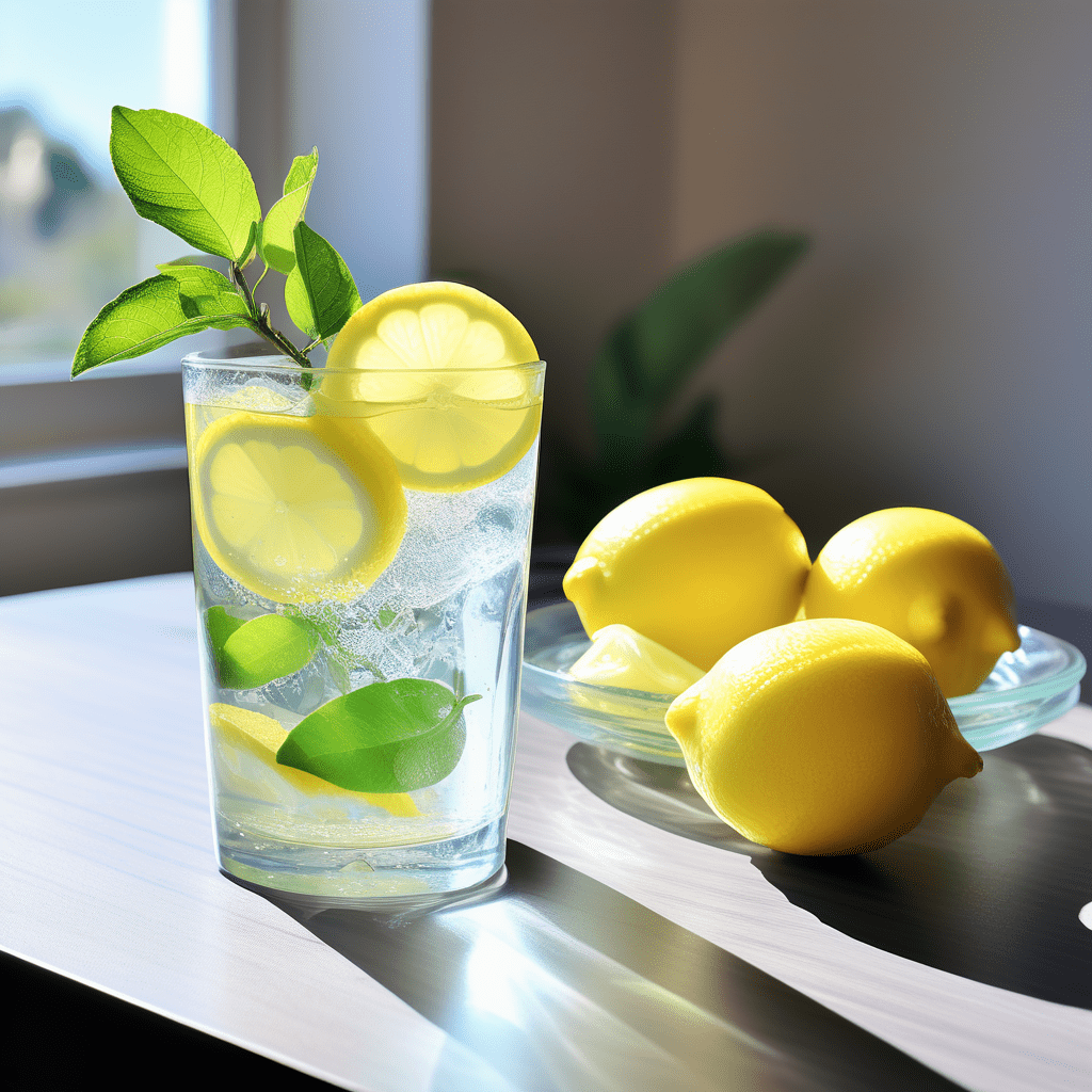 drinking lemon water