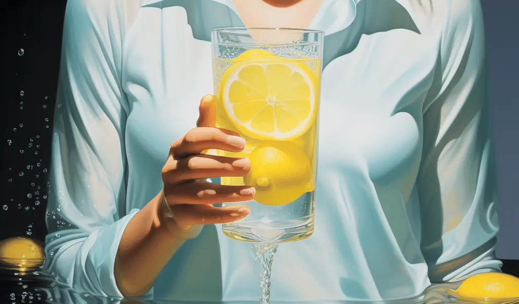 Drinking lemon water